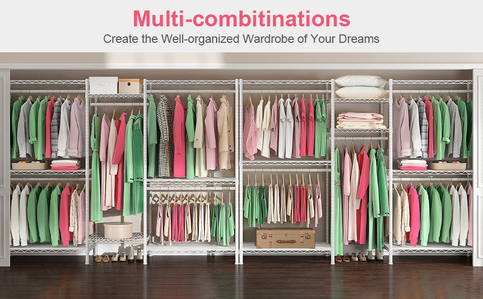 Металевий стійка для одягу з гачками, до 376 кг, 187 x 44 x 194 см, білий