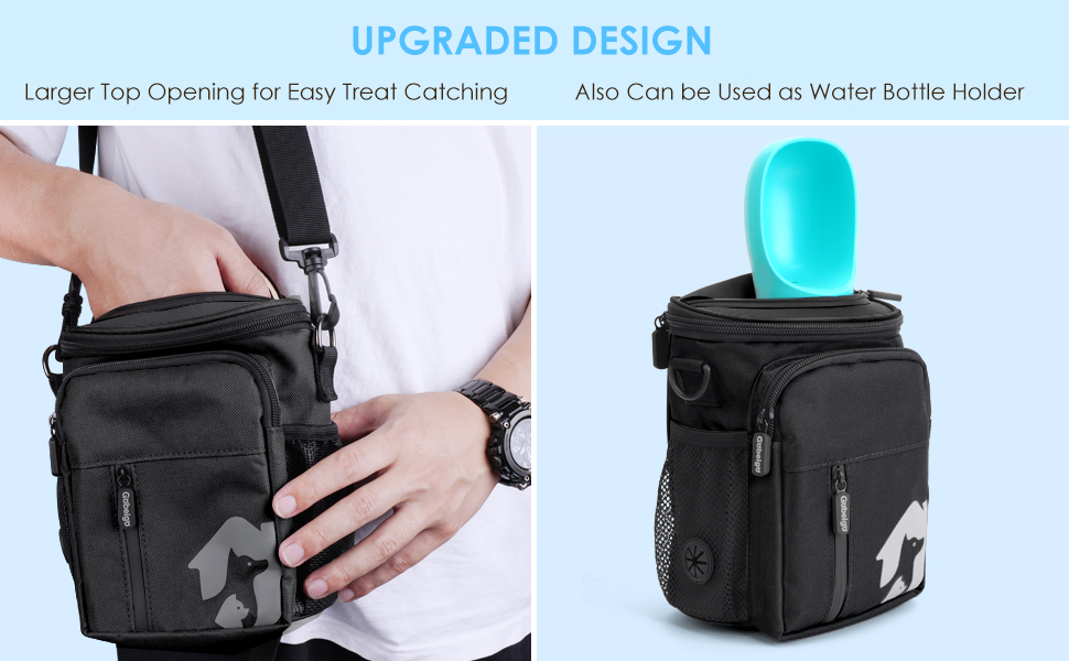 Ласощі для собак Gobeigo, кликер для дресирування, поясна сумка з дозатором кульок, сумочка для ласощів для прогулянок (Чорний)