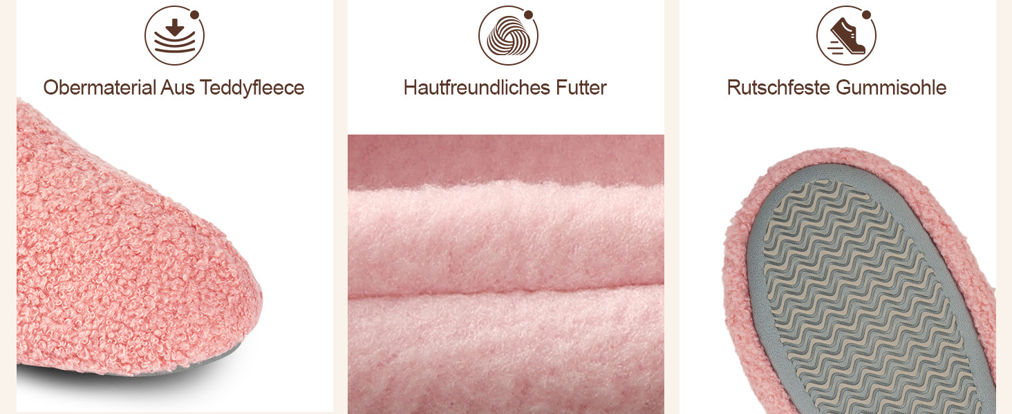 OFFCUP Теплі жіночі халапки-домашні тапочки з піни пам'яті, зимові, бавовняні, пухнасті, для дому та вулиці, рожеві, розміри 40-41