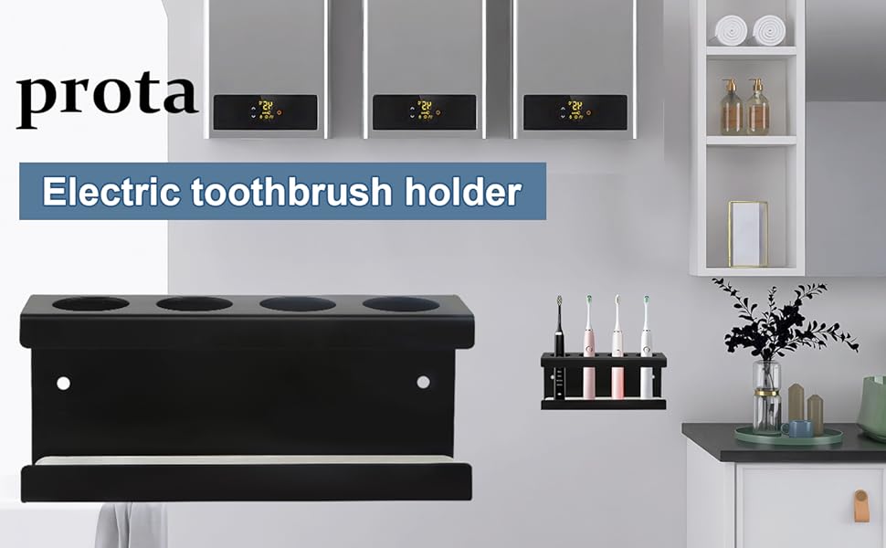 Тримач для електричної зубної щітки на стіну з 4 отворами Ø35мм, без свердління, органайзер для ванної кімнати