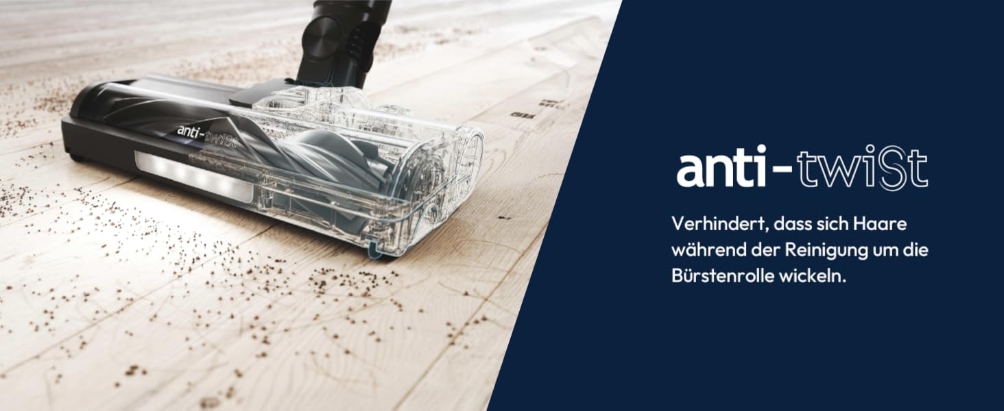 Бездротовий пилосос Hoover HF1 Plus з Anti-Hair Wrap, паркуванням та LED-підсвіткою, HEPA-фільтр 6-рівнів, для алергіків, час роботи 45 хв (для килима та твердих поверхонь)