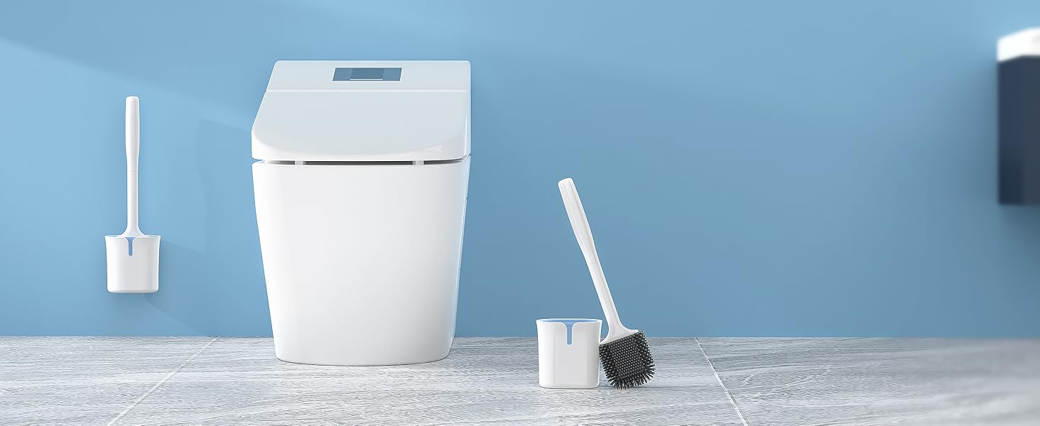 Настінна щітка для туалету Mr.Siga з тримачем, без свердління, біла