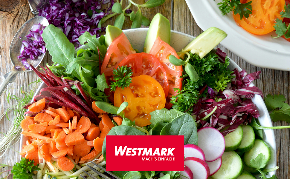 Салатниця Westmark об'ємом 4.4 л, пластик BPA-free, прозора/біла/зелена, 2430224A