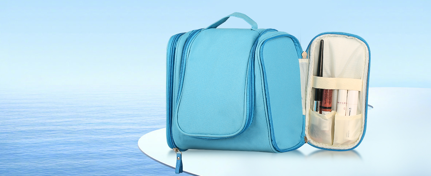 Чоловіча косметичка-органайзер для подорожей з гачком, зелена/блакитна