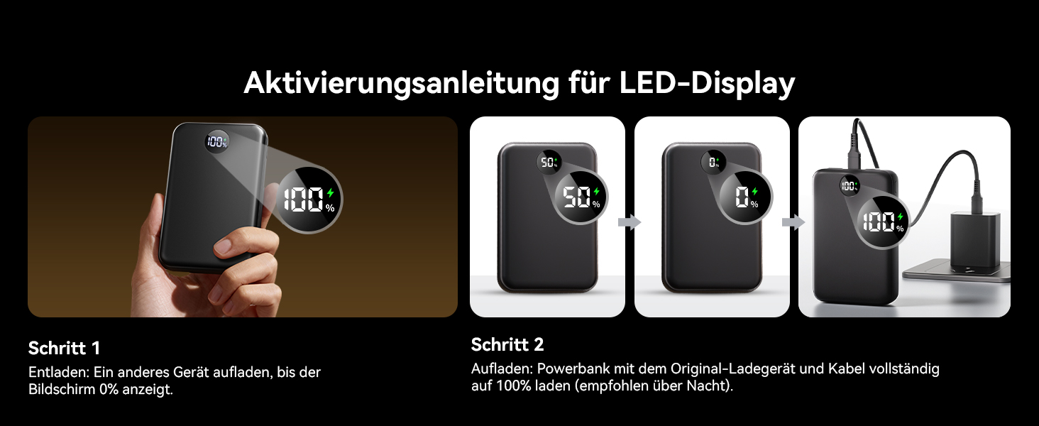 Повербанк 27000mAh з вбудованим кабелем 3-в-1 та LED-дисплеєм, швидка зарядка для iPhone 17/16/15, Samsung, iPad, компактний зовнішній акумулятор для подорожей, чорний