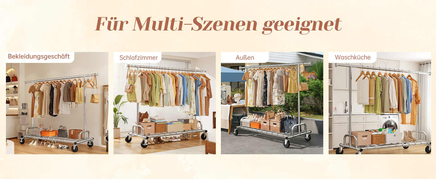 Вішалка для одягу на колесах, висувна, міцна, до 150 кг, металева стійка для одягу, пальто, светрів