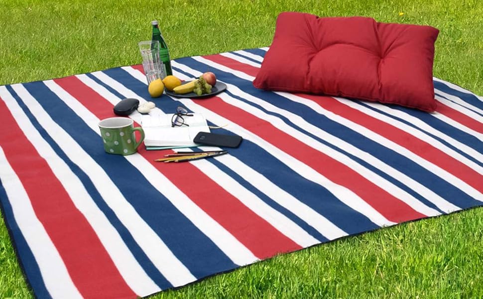 Beautissu XXL Плед для пікніка водовідштовхувальний ізольований Bella – великий 200x200 см, компактний, для пляжу, кемпінгу, подорожей, басейну – сірий (блакитний)