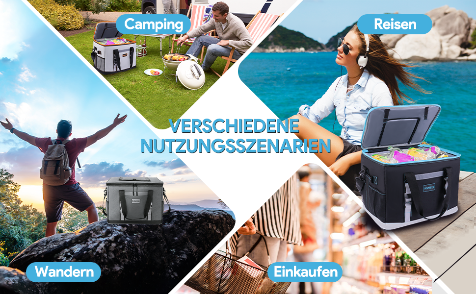 Сумка-холодильник INSMEER 48L: велика, містка, для пікніків, кемпінгу та пляжу (темно-сірий)