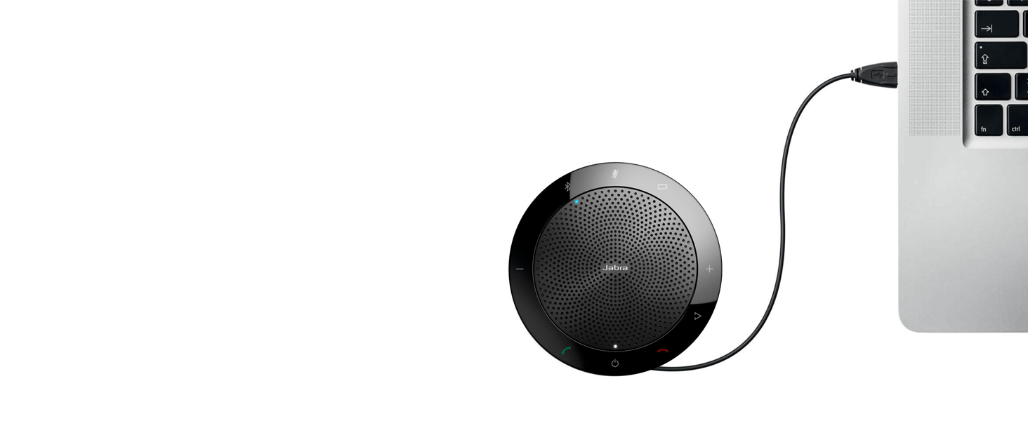 Jabra Speak 510: Портативна Bluetooth колонка для конференцій, чорна. Підключення до ноутбука, смартфона, планшета через USB