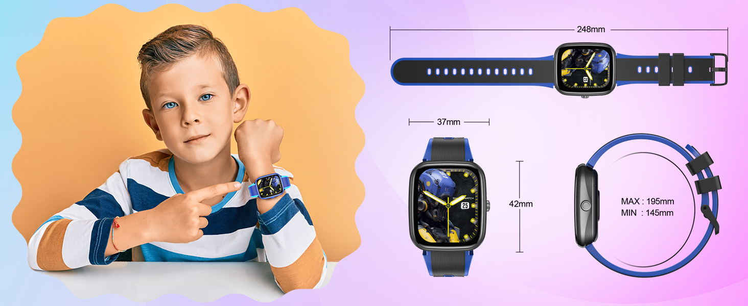 Дитячий розумний годинник Smartwatch Kinder з водозахистом та фітнес-трекером. 1,75