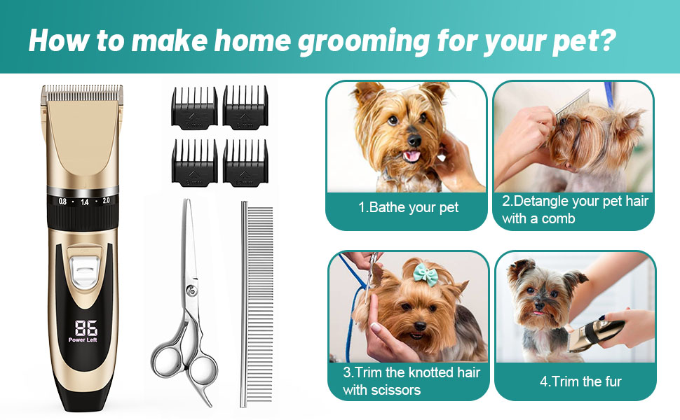 Професійна машинка для стрижки собак та котів Sjpzwcrl – бездротова, акумуляторна, з LCD-дисплеєм