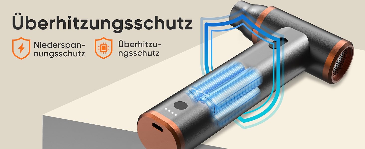 Електричний повітряний дмухач для чищення: 8000mAh, 180000 обертів/хв, турбо-режим, для авто, дивану, дому. Алюмінієвий корпус, сірий.