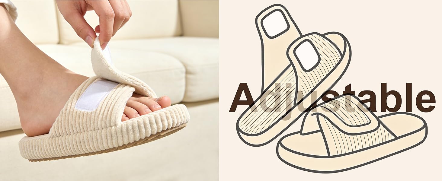 Жіночі домашні капці з відкритим носком з велюру з ефектом пам'яті Memory Foam, бежеві, розмір 39/40 EU