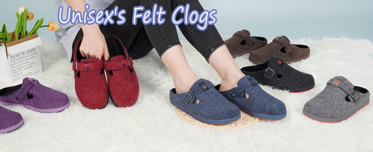 Тапочки халатні з фетру Gaatpot Filzclog, зимові, теплі, для жінок та чоловіків, розмір 36-46, колір блакитний