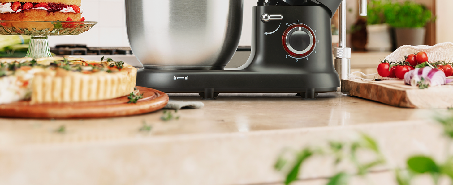 Кухонний комбайн Classic Kitchen Chef з 4.5 літрами об'єму та 1300-ватним мотором (червоний)