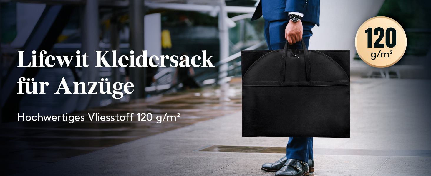 Чохли для одягу Lifewit 100x60 см (3 шт) – для костюмів, піджаків, блейзерів. Захисний мішок для одягу з мішком для взуття, 120 GSM, для подорожей та зберігання.