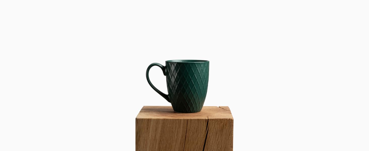 KIVY Mug Set, 6 x 400ml - Large Coffee Mug Set of 6 - Large Coffee Mug - Tea Mug Set - Coffee Mug Sets - Ceramic Mug Set - Mug Sets - Modern Coffee Pot - Coffee Mug