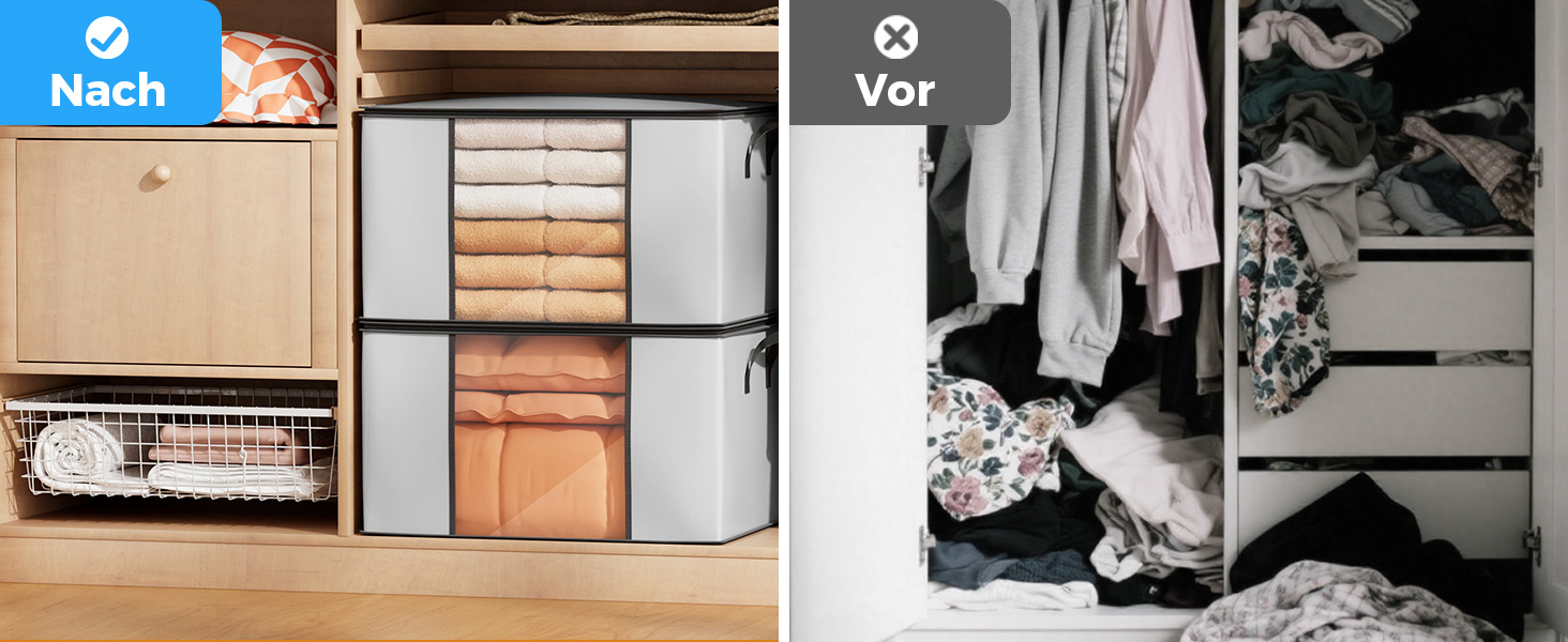 Контейнер для зберігання одягу та взуття Oak & Tea 90L з прозорим віконцем, водонепроникний, 60x43x35 см