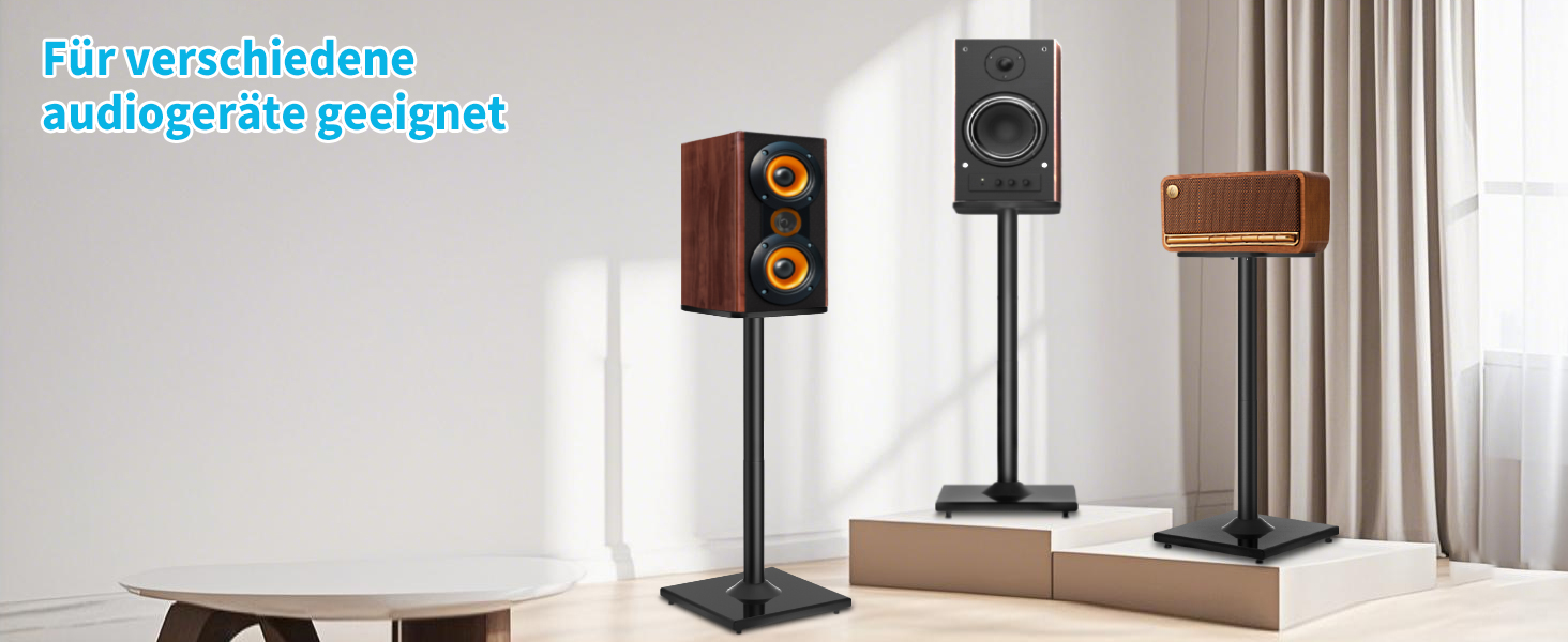 Підставка для акустики, регульована висота, 1 пара, для сателітної та поличкової акустики, до 5 кг, з кабелепроводом (SB-202-висота не регулюється)