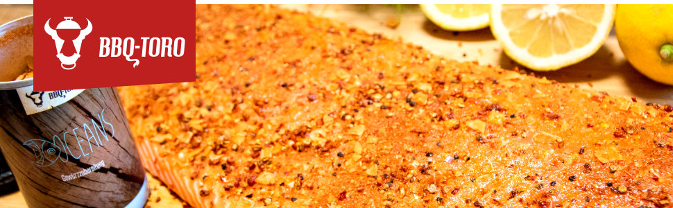 Дошка для гриля та копчення лосося та риби BBQ-Toro з тримачем, бук