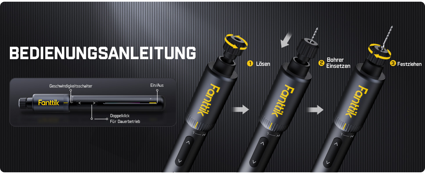 Електричний міні-дрель Fanttik K2 Nano - набір для DIY, 20 свердл, 800 mAh, для корпусу, пластику, смоли, ювелірних виробів