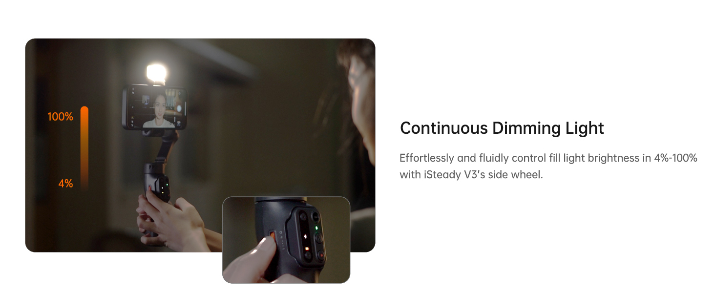 Hohem iSteady V3 – Стабілізатор для смартфона з AI-трекером, магнітним світлом та пультом ДУ