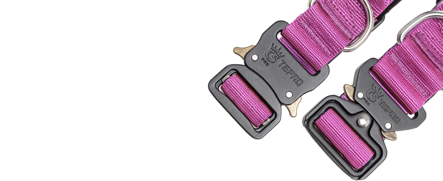 Преміум нашийник для собак TSPRO з ручкою, тактичний, міцний, з металевою застібкою, для середніх та великих собак (червоний L), розмір ручки L (регульований 44.5-62.2 см)