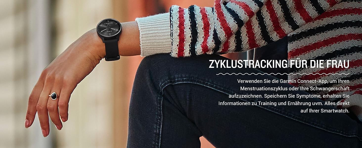 Гармін Vívomove Trend – гібридний смарт-годинник з аналоговими стрілками та сенсорним дисплеєм, фітнес- та здоров'я-функції, аналіз сну, Garmin Pay, сповіщення та до 5 днів роботи від акумулятора. Колір: чорний