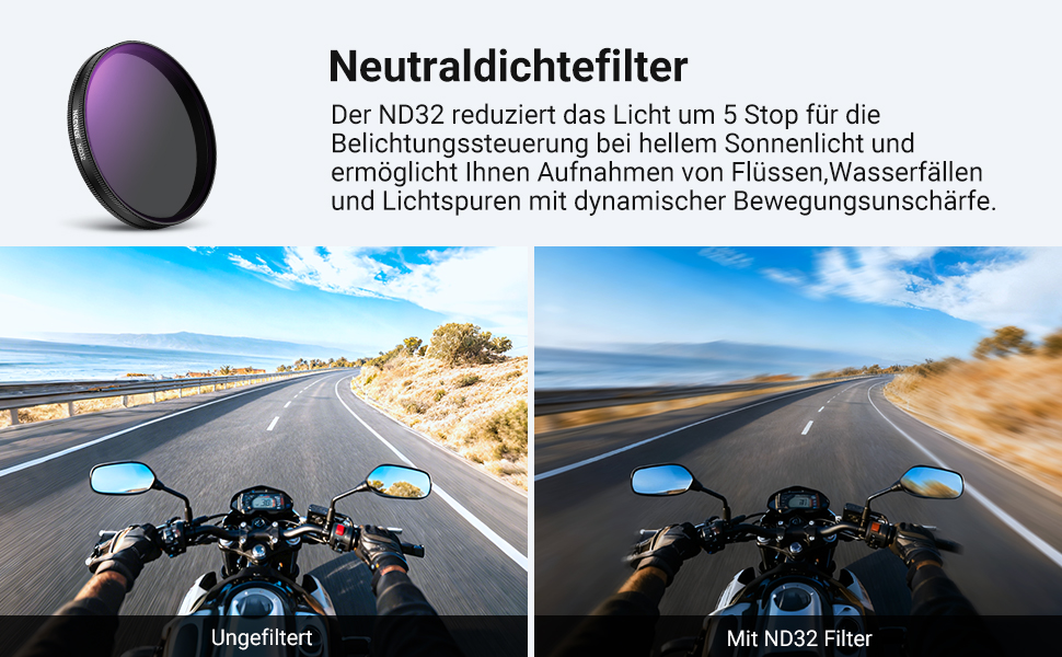 Набір фільтрів NEEWER CPL + ND для DJI Osmo: поляризаційний, нейтральний, UV, LPR, 1/4. Сумісний з Action Cam. 5 шт.