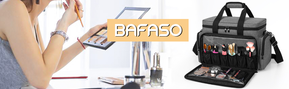 BAFASO органайзер для косметики, велика косметичка для макіяжу, косметичний кейс для жінок, дорожній органайзер для косметики, без аксесуарів, сірий