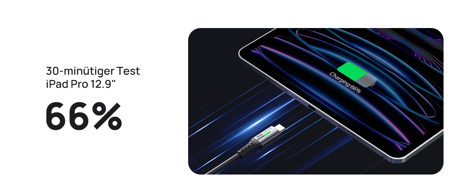 Кабель USB-C 100W з підтримкою PD3.0, 3м, чорний. Кабель USB-C для iPhone, Samsung, Pixel, iPad, MacBook. Нейлон, швидка зарядка