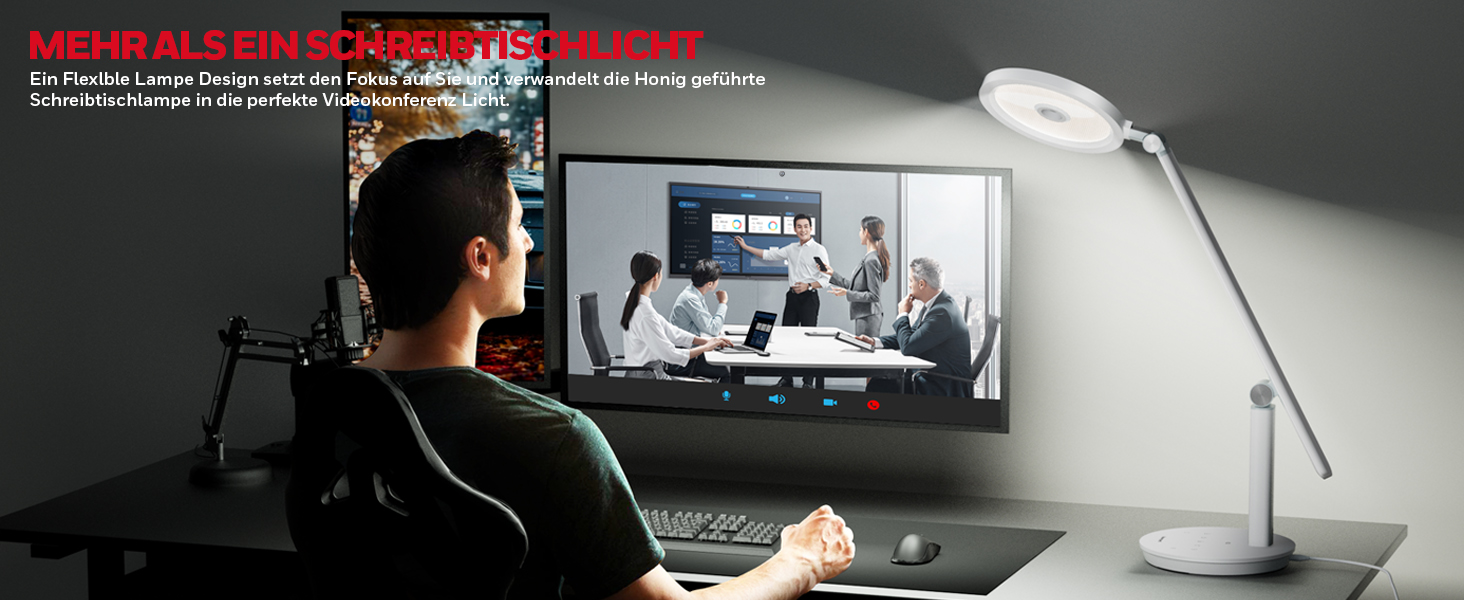 LED настільна лампа Honeywell H6 Sunturalux з дотичним керуванням, таймером та регулюванням яскравості, 800LM, для робочого кабінету та спальні