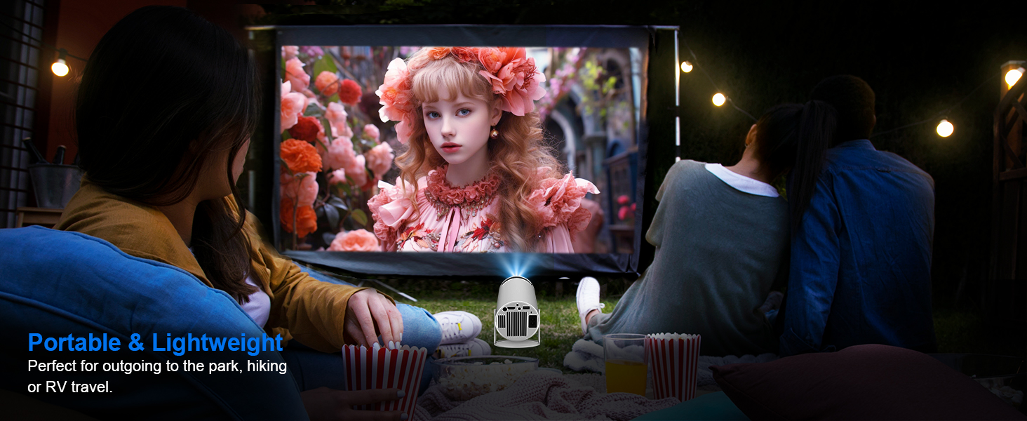 Міні-проектор Video-Beamer 4K/1080p Full HD з WiFi 6, BT5.2 та автоматичною корекцією трапецеїдальних спотворень. Сумісний з Android, Netflix, HDMI, USB, PS5. Ідеальний для домашнього кінотеатру.