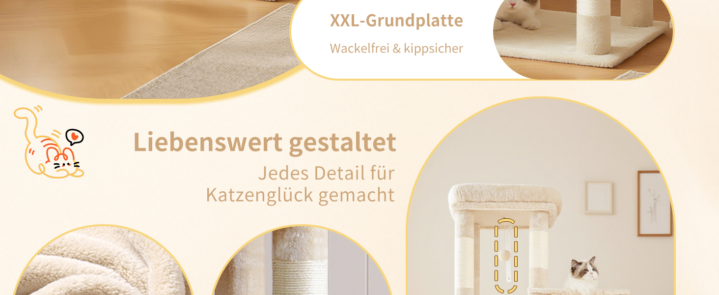 Когтеточка-комплекс для котів Heyby Kratzbaum 120 см, бежевий (HCT026W)