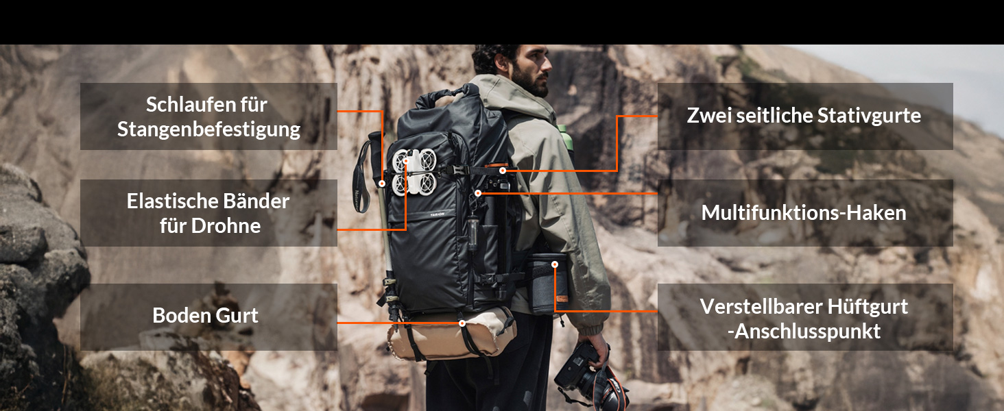 Рюкзак для фотоапарата TARION: водонепроникний, 35L, з відділенням для 16