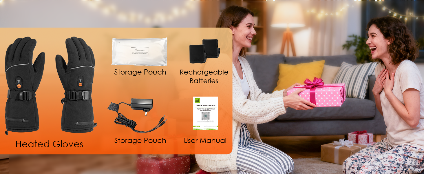 Обогріваючі рукавички Minthouz для жінок та чоловіків, 7.4V 3000mAh, з акумулятором, 6-шарова оболонка, 3 режими нагріву, сенсорний екран, для поїздок, водіння та спорту на відкритому повітрі