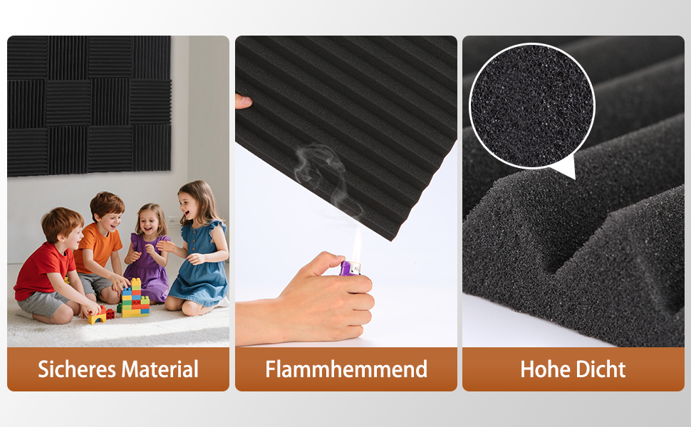 Акустичний поролон для звукоізоляції самоклеючий, пірамідні панелі 30x30x2.5 см, набір 24 шт. для студії, офісу та стелі