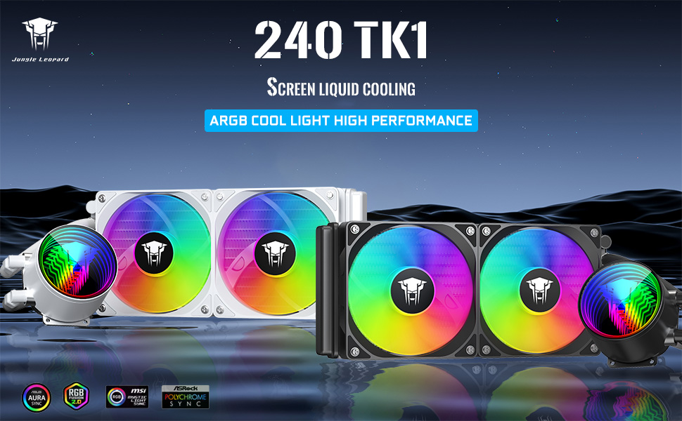 Система водяного охолодження CPU Jungle Leopard TK1 ARGB (240WH) - для Intel LGA115X/1200/1700/1366/2011/2066, AMD FM2/FM2+/AM3+/AM4/AM5