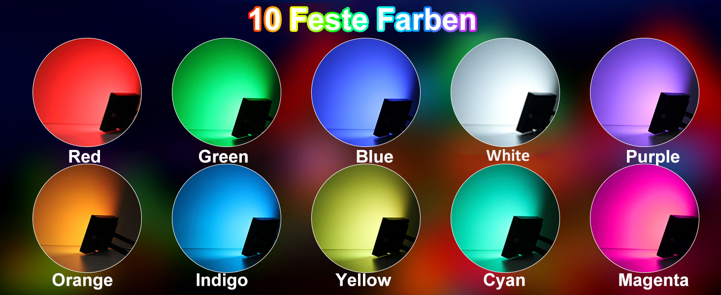 Світлодіодний RGB прожектор MEIHUA 60W з пультом, IP66, 10 кольорів, 12 режимів, таймер, для саду, ландшафту, вулиці