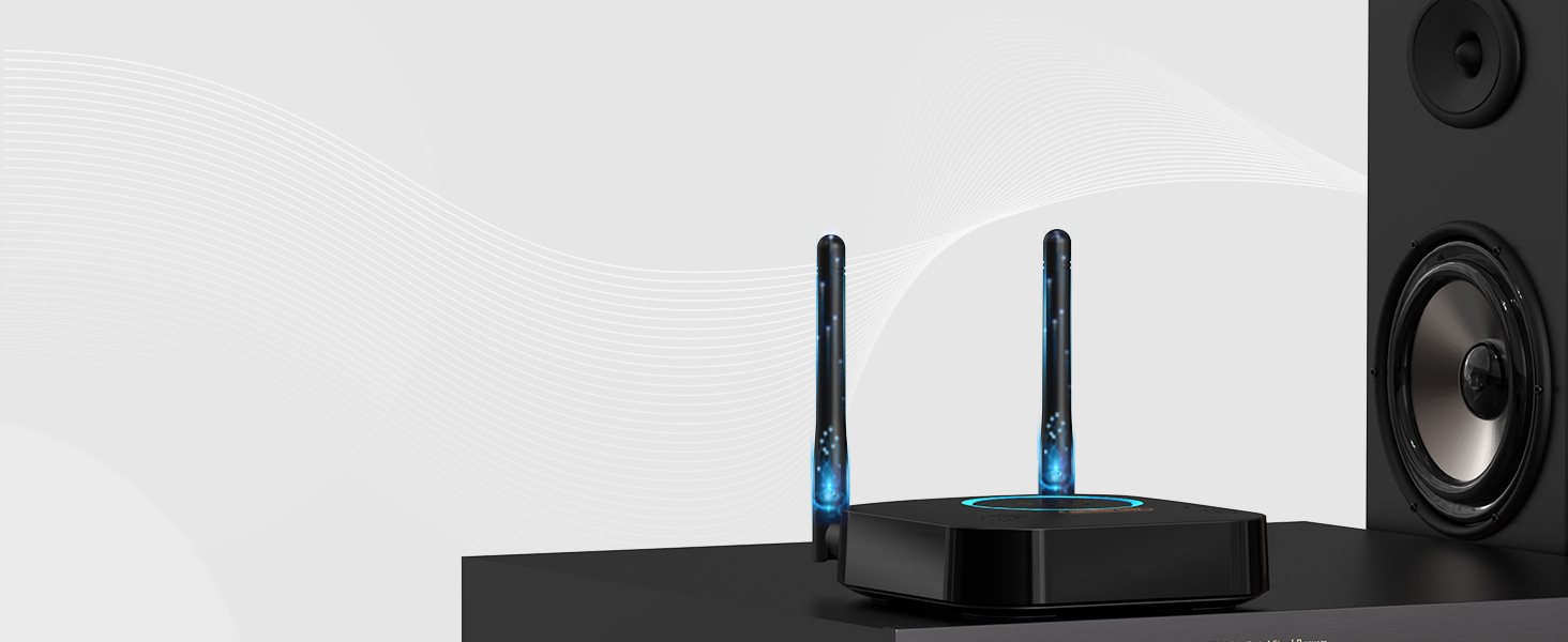 1Mii Bluetooth 5.1 Аудіо Адаптер з Низькою Затримкою aptX, 3D Surround, Підтримка RCA/3.5mm/Coaxial для Підсилювачів та Колонок