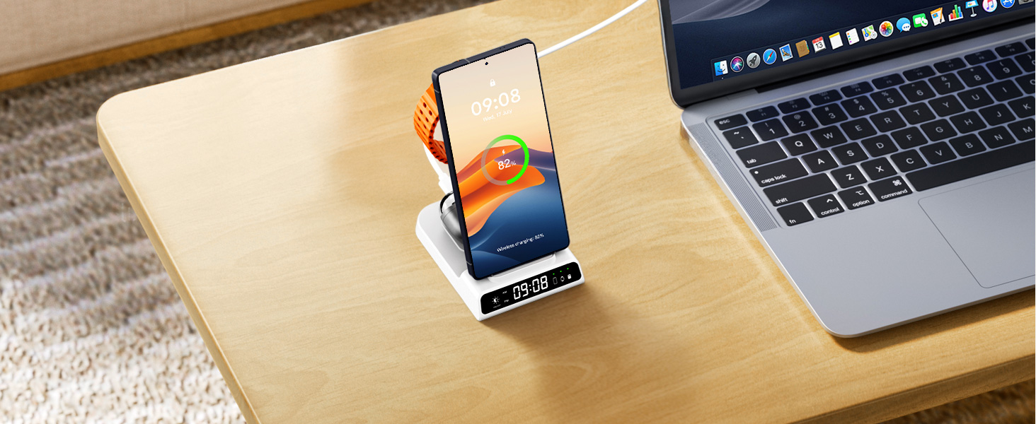 Бездротова зарядка leQuiven 3-в-1 для Samsung Galaxy S25 Ultra та інших моделей