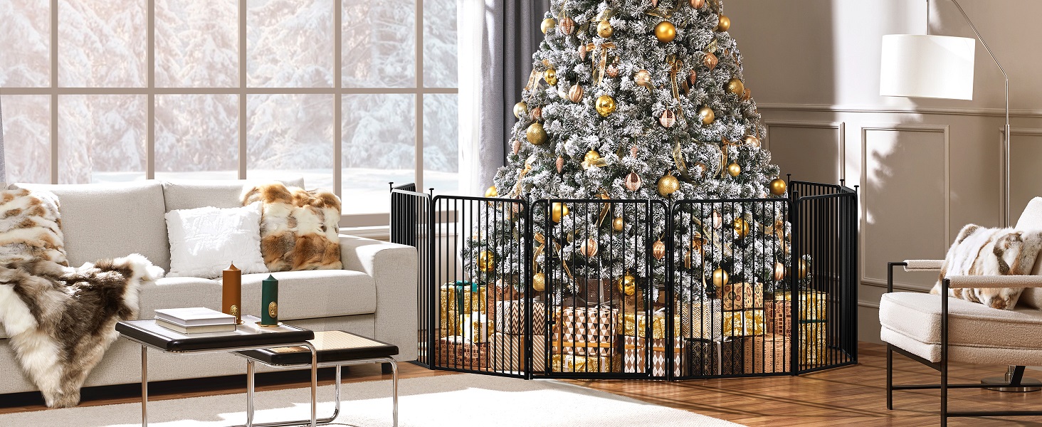 Вольєр для цуценят Yaheetech 24-секційний з замком, тихі труби, захист для підлоги, посилені металеві дроти, 80 см, для квартири та саду