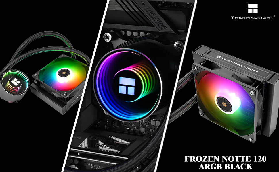 Thermalright Frozen Notte 120 ARGB - рідинне охолодження CPU з RGB підсвічуванням, 120мм, чорний