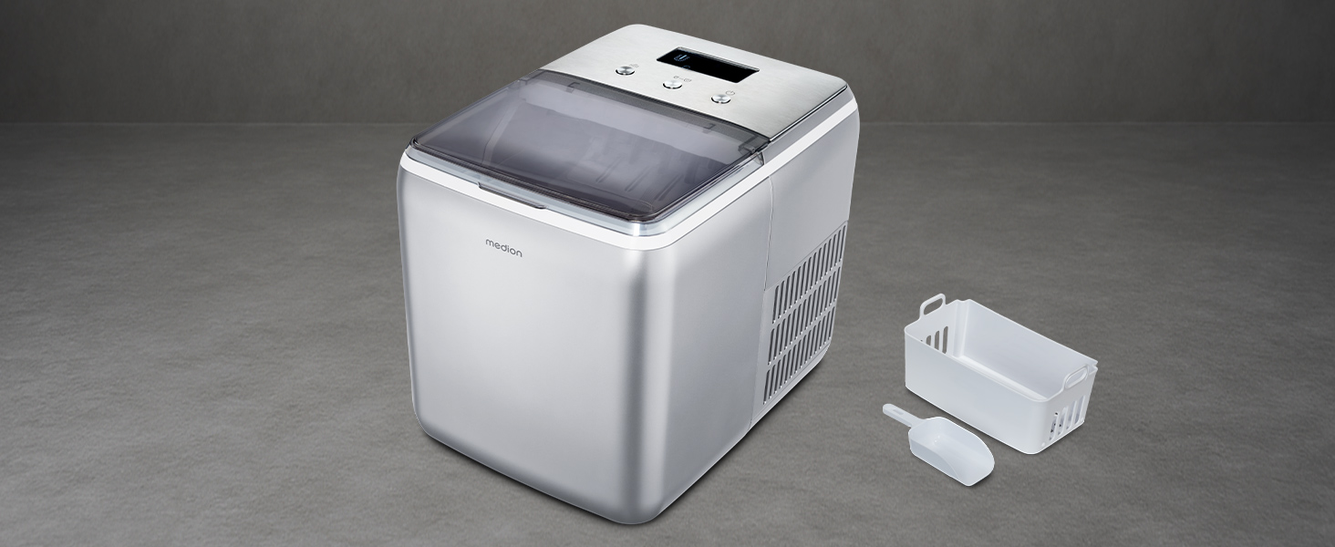 Машина для приготування льоду MEDION MD11960: кубики, подрібнений лід, 2 л бак, самоочищення