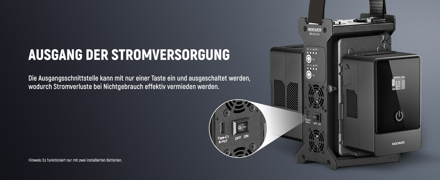 Зарядний пристрій Neewer з 2 каналами V-Mount для камер, BP-2CH Pro