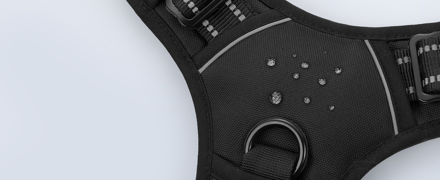 Нагрудник для собак великих порід Eagloo, чорний, розмір L, анти-тяга, з відбиваючими смугами, регульований