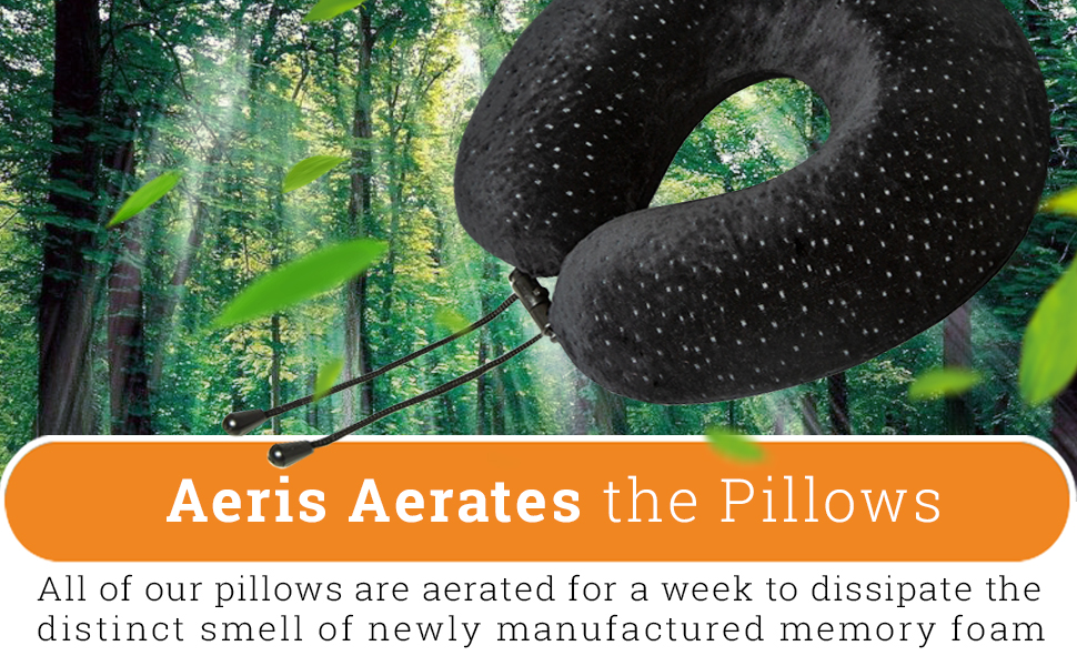 Подушка для подорожей AERIS з ефектом пам'яті (Memory Foam) з плюшевим велюровим чохлом та сумкою для транспортування — ергономічна подушка для шиї в літак, авто, поїзд