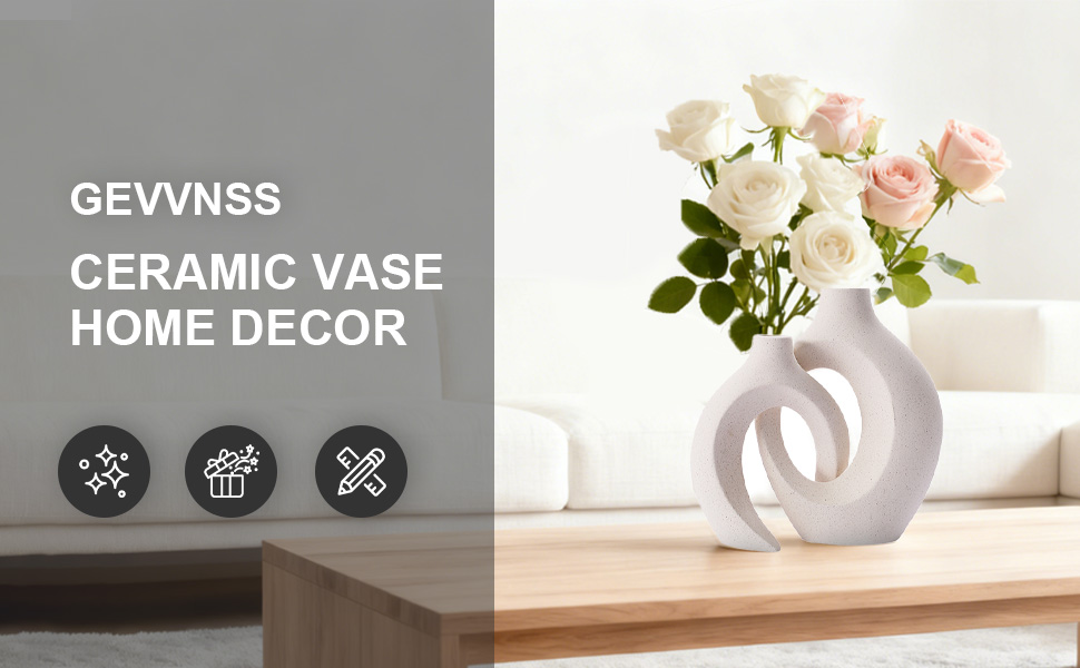 Керамічна ваза для квітів: стильна ваза в скандинавському стилі для дому, декор для вітальні та спальні