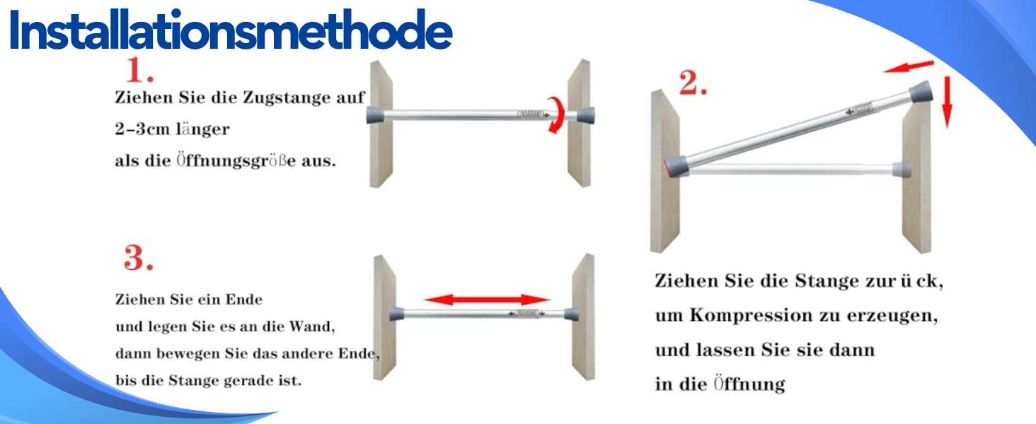 Держак для душу без свердління, штанга для душу з нержавіючої сталі, регульована, 85-160 см, чорний