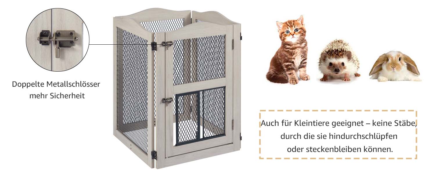 Захисний бар'єр для каміну Unipaws, огорожа для собак, 6 панелей, без свердління, білий (сірий)